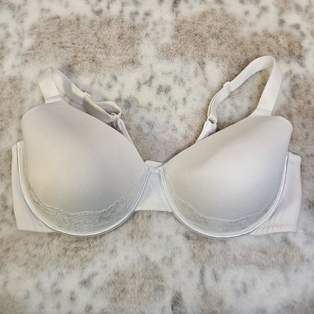 Vanity‎ Fair Bra White 40DD Underwire Full Figure Back Smoothing Lace 76382